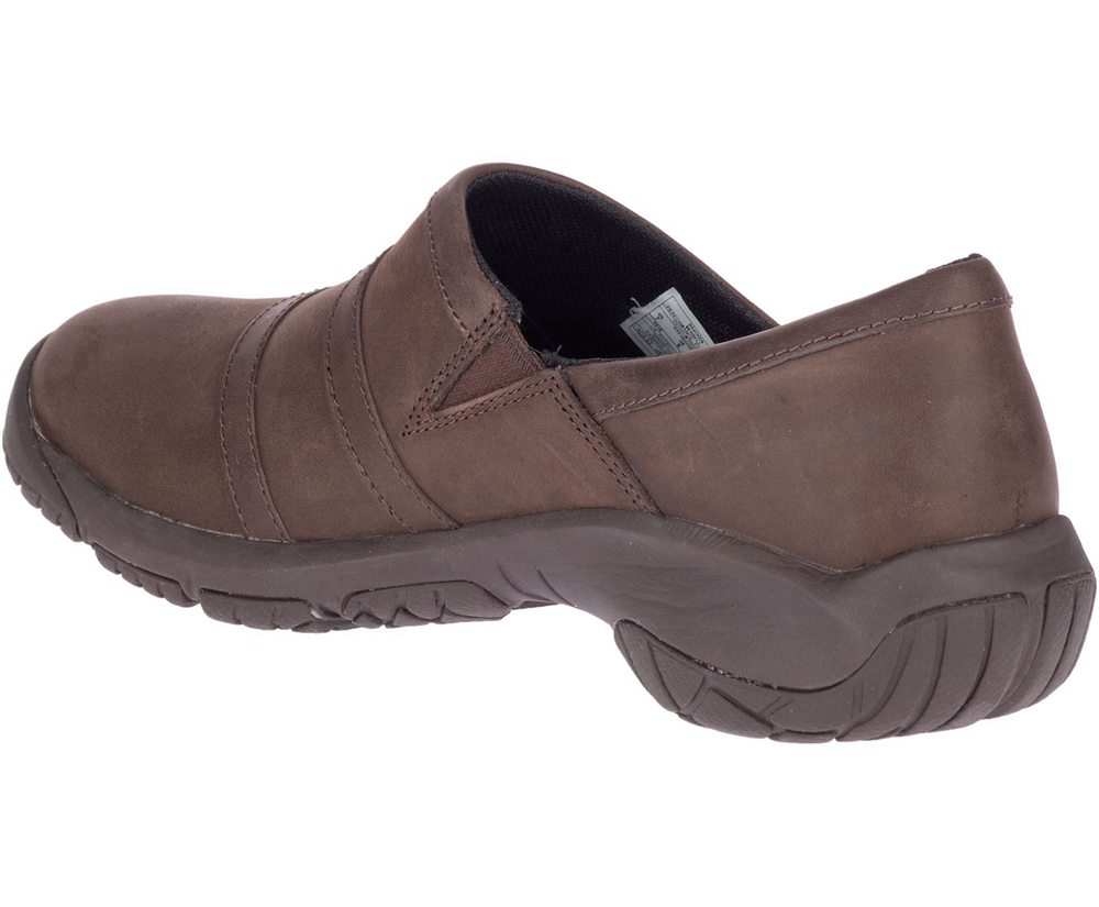 Merrell Slip Ons Damskie Brązowe - Encore Moc 4 Skórzane - 604783-WLJ